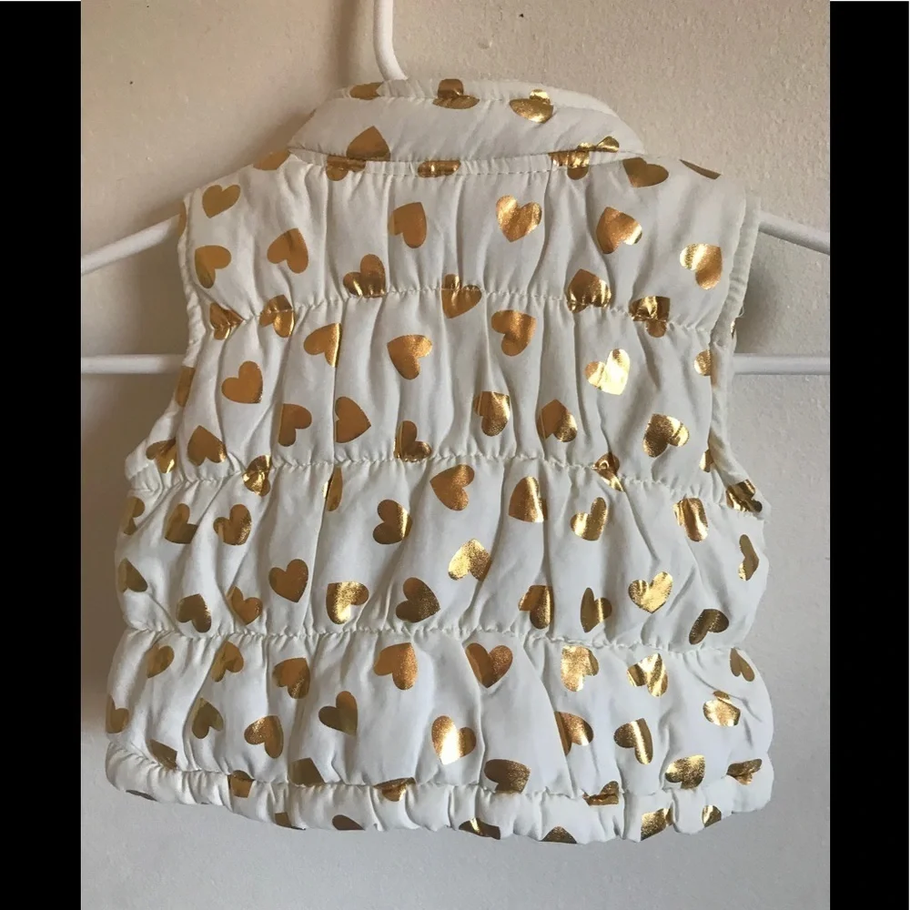 Baby Glitter Gold Hearts Vest